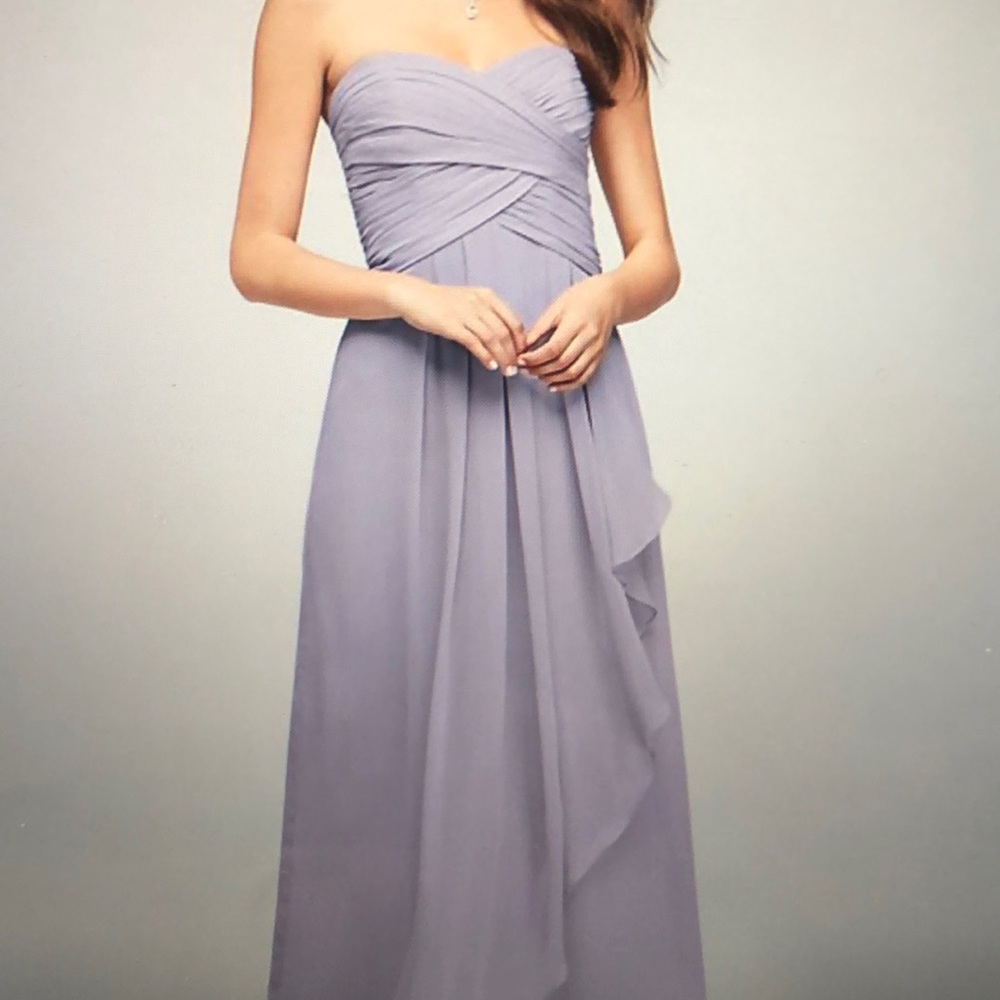 Lilac Strapless crinkle chiffon dress